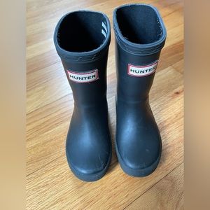 Hunter Kids First Classic Rain boots, black, US 8 / UK 7 / EU 24